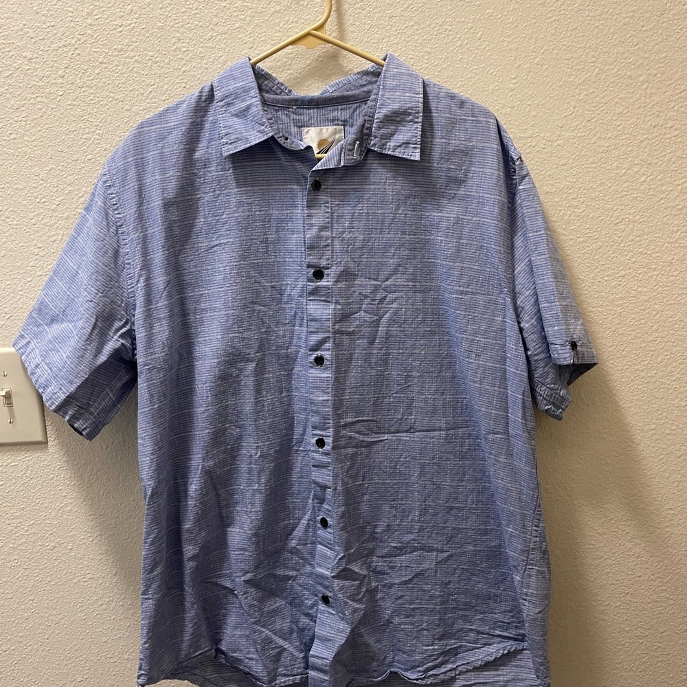 Casual Blue Button-Down Shirt for Men